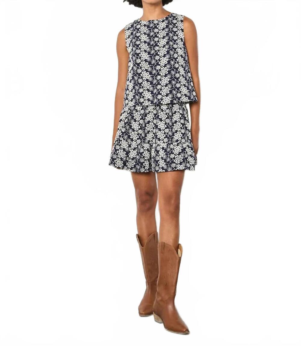 NEW APRICOT women's match made floral top in navy